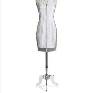 Gray and white dress